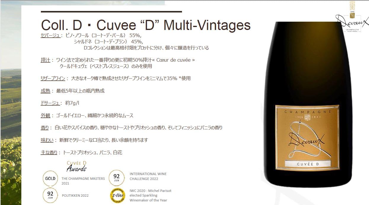 Amazon.co.jp: ドゥヴォー キュヴェ D [ NV スパークリング 辛口